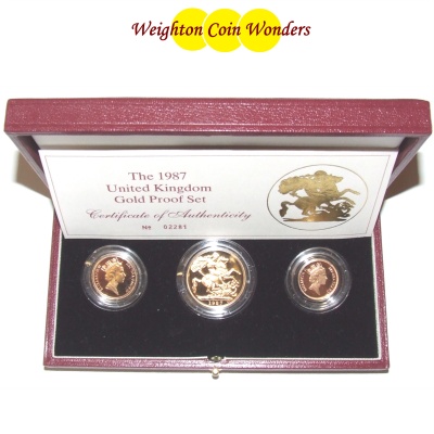 1987 Gold Proof 3 Coin Set